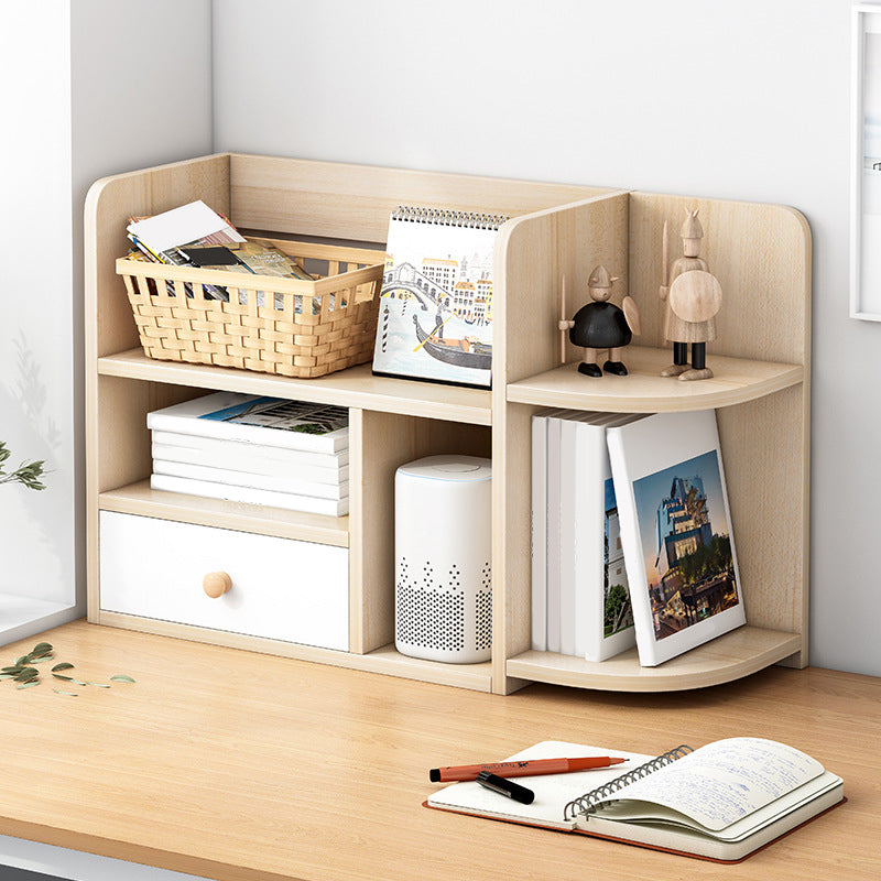 Closed Back Bookshelf Engineered Wood Contemporary Bookcase with Shelves