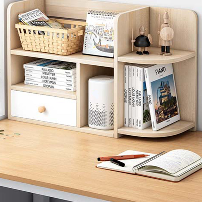 Closed Back Bookshelf Engineered Wood Contemporary Bookcase with Shelves