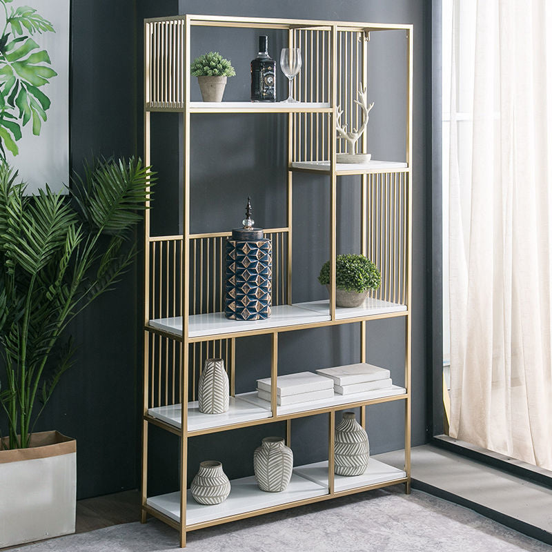 Glam Shelf Bookcase Metal Open Back Bookshelf for Home Office