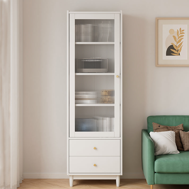 Contemporary Closed Back Bookshelf Solid Wood Bookcase with Drawers