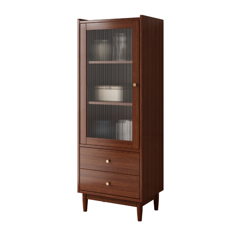 Contemporary Closed Back Bookshelf Solid Wood Bookcase with Drawers