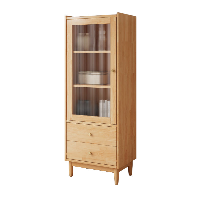 Contemporary Closed Back Bookshelf Solid Wood Bookcase with Drawers