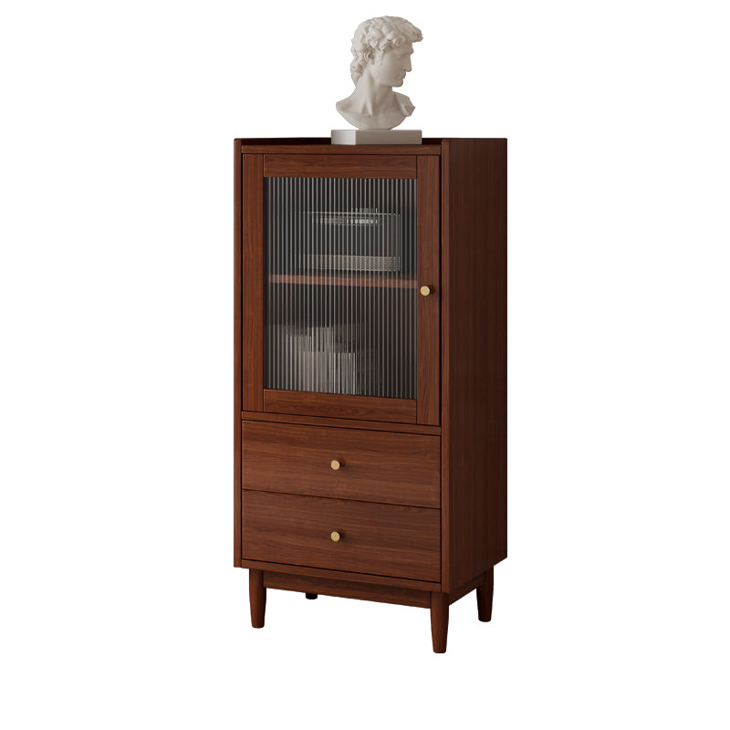 Contemporary Closed Back Bookshelf Solid Wood Bookcase with Drawers