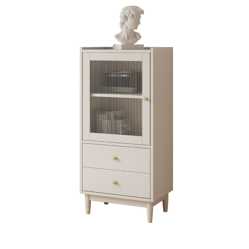 Contemporary Closed Back Bookshelf Solid Wood Bookcase with Drawers