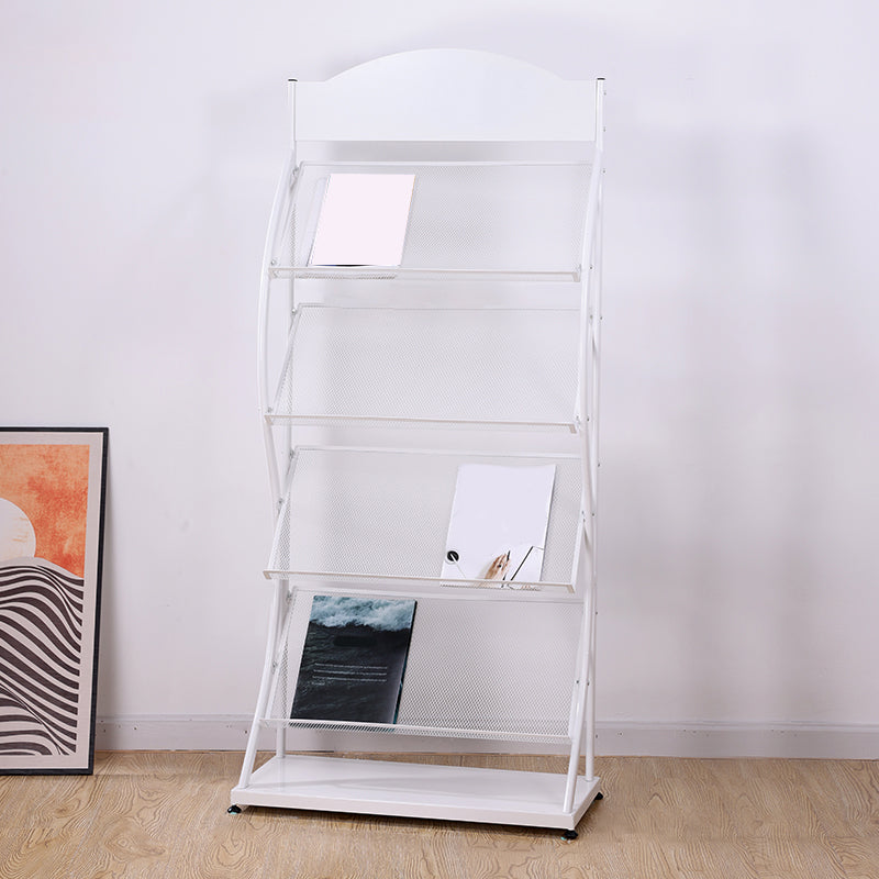Metal Contemporary Vertical Bookshelf Closed Back Bookcase with Shelves