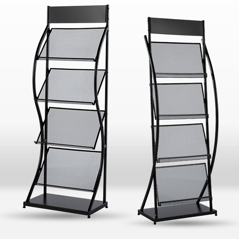 Metal Contemporary Vertical Bookshelf Closed Back Bookcase with Shelves