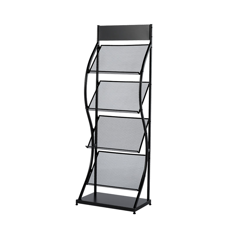 Metal Contemporary Vertical Bookshelf Closed Back Bookcase with Shelves