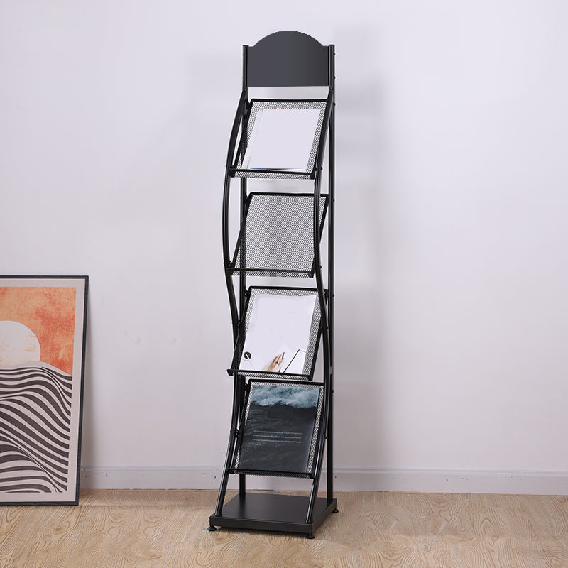 Metal Contemporary Vertical Bookshelf Closed Back Bookcase with Shelves