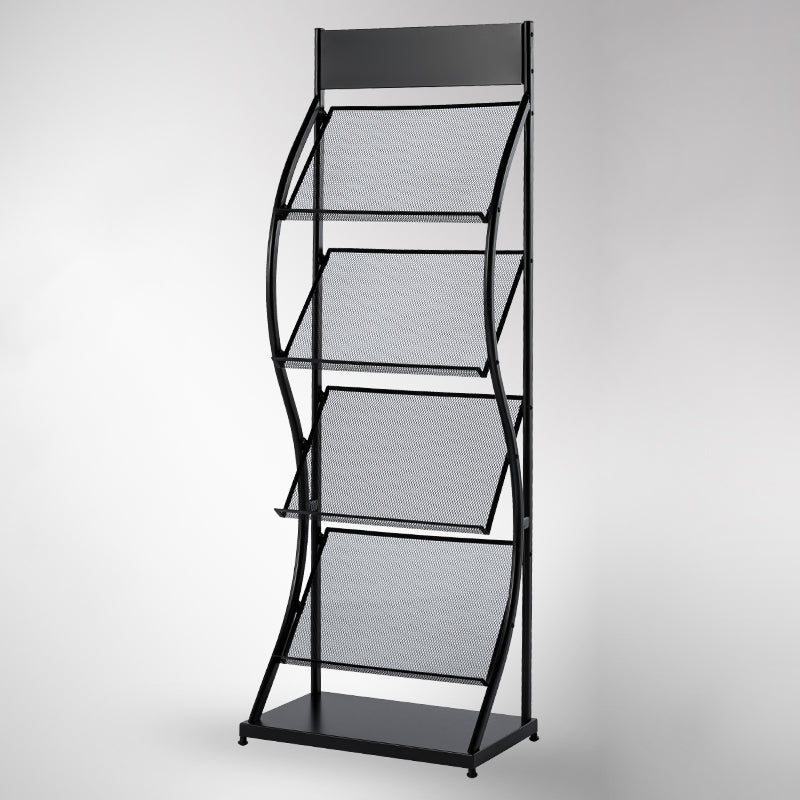 Metal Contemporary Vertical Bookshelf Closed Back Bookcase with Shelves