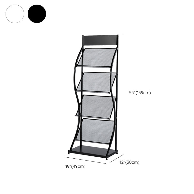 Metal Contemporary Vertical Bookshelf Closed Back Bookcase with Shelves