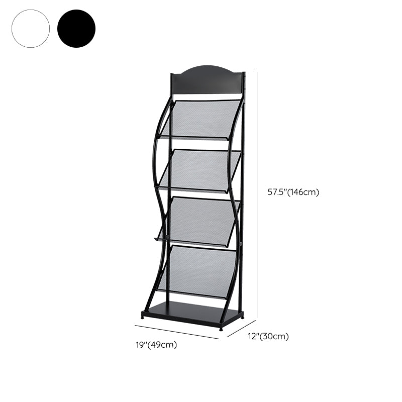 Metal Contemporary Vertical Bookshelf Closed Back Bookcase with Shelves