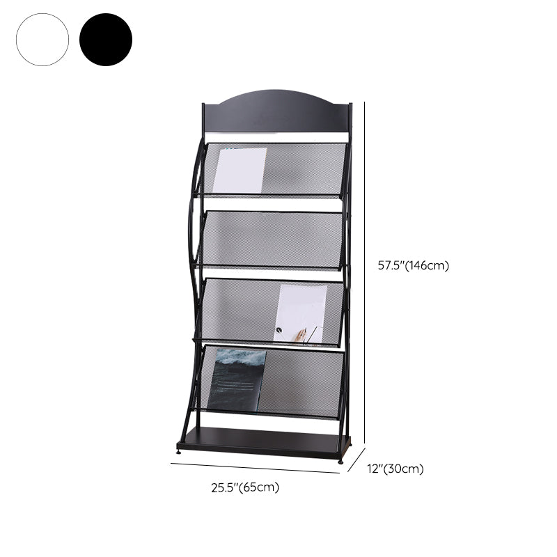 Metal Contemporary Vertical Bookshelf Closed Back Bookcase with Shelves