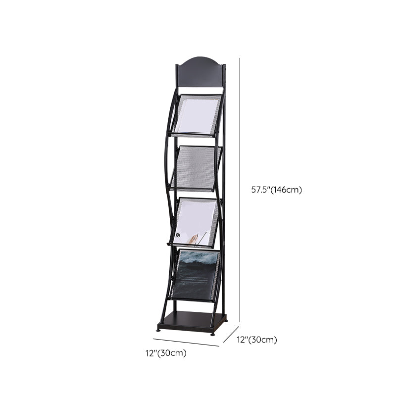 Metal Contemporary Vertical Bookshelf Closed Back Bookcase with Shelves