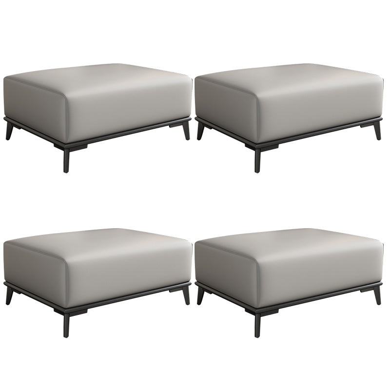 Rectangular Contemporary Ottoman Leather Foot Stool with Legs