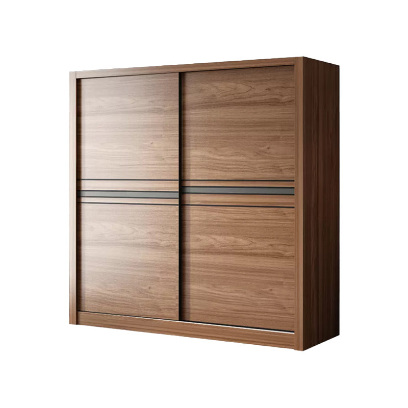 Bedroom Wooden Storage Cabinet Traditional Sliding Doors Wardrobe Armoire