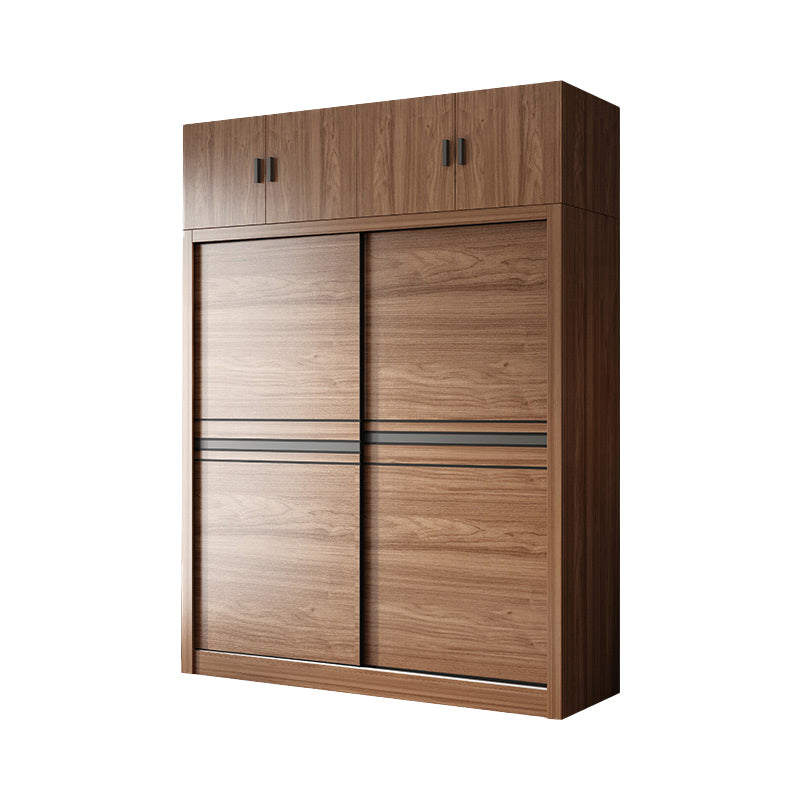 Bedroom Wooden Storage Cabinet Traditional Sliding Doors Wardrobe Armoire