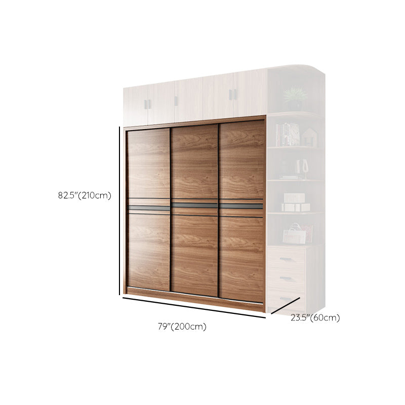 Bedroom Wooden Storage Cabinet Traditional Sliding Doors Wardrobe Armoire