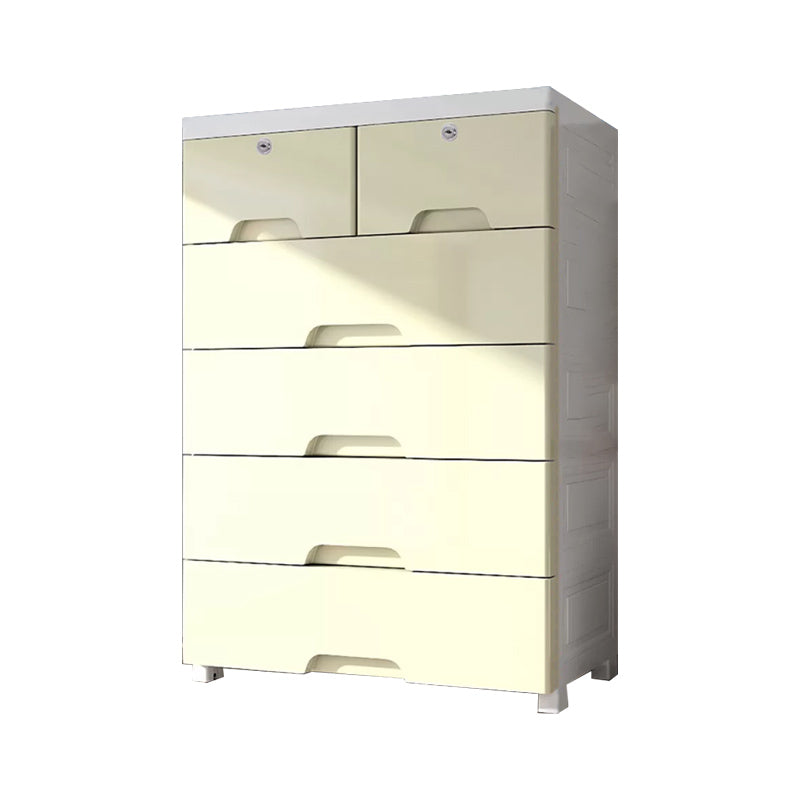 Contemporary Bedroom Wardrobe Plastic Drawers Storage Armoire