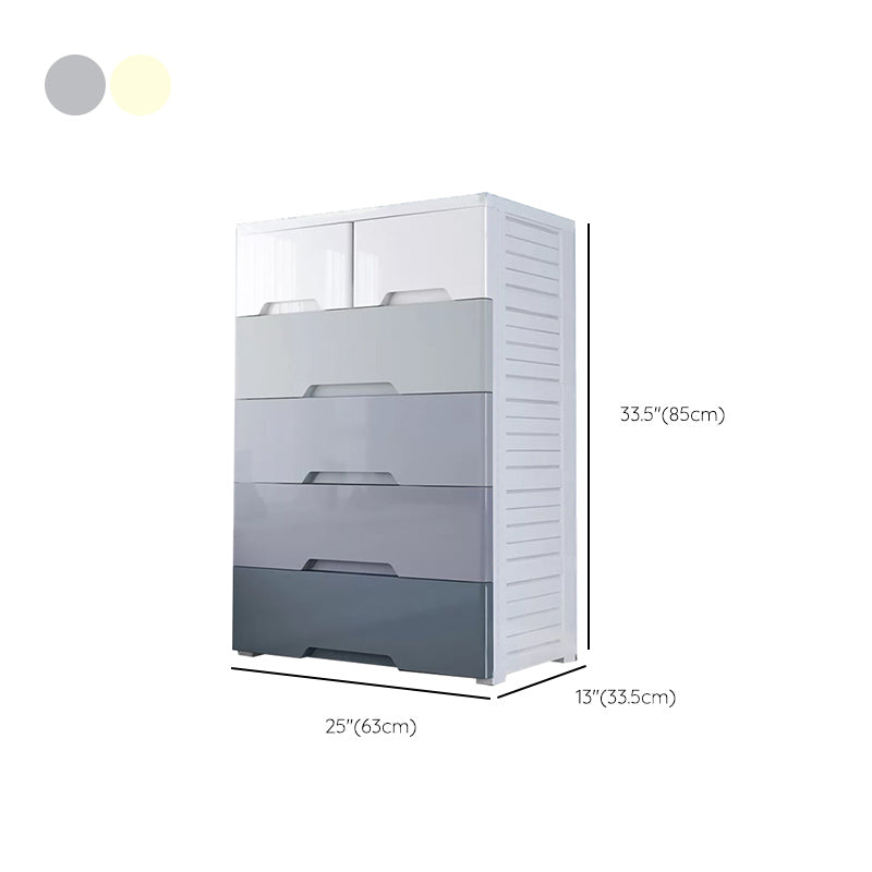 Contemporary Bedroom Wardrobe Plastic Drawers Storage Armoire