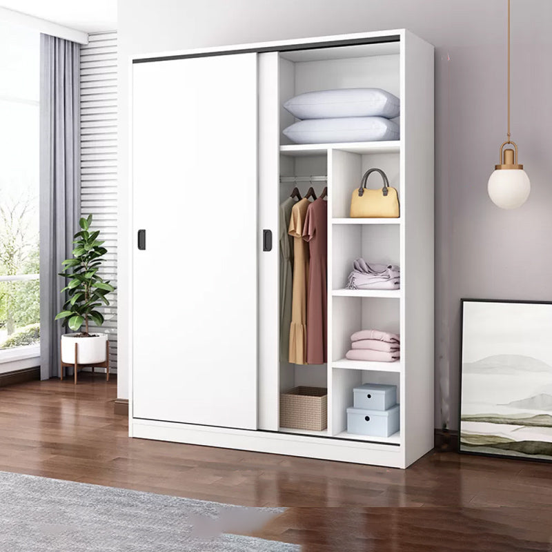 Engineered Wood Wardrobe Armoire Modern Storage Cabinet with Shelves