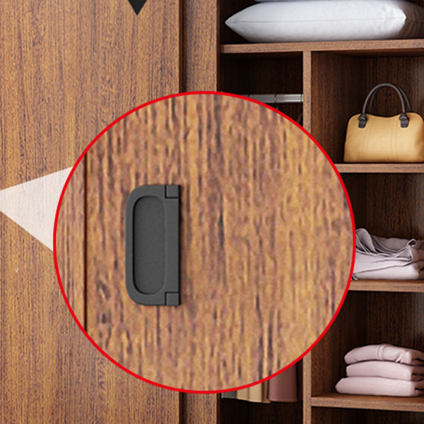 Engineered Wood Wardrobe Armoire Modern Storage Cabinet with Shelves