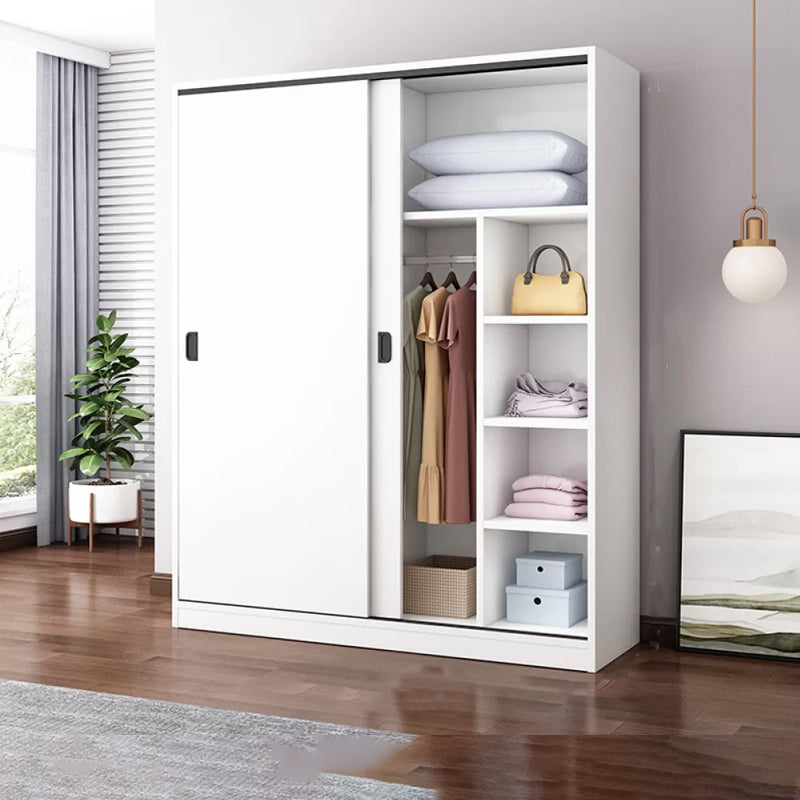 Engineered Wood Wardrobe Armoire Modern Storage Cabinet with Shelves