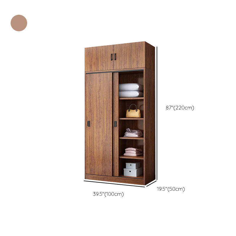 Engineered Wood Wardrobe Armoire Modern Storage Cabinet with Shelves