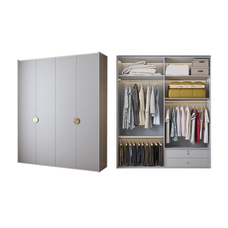 Engineered Wood Wardrobe Cabinet Modern Wardrobe Closet with Shelves for Home