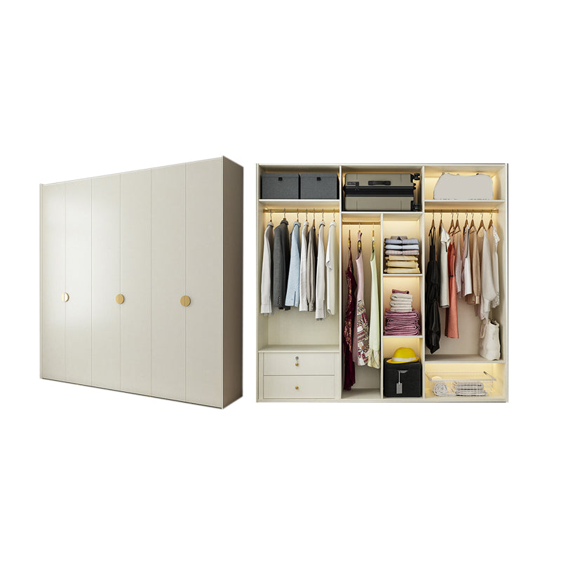 Engineered Wood Wardrobe Cabinet Modern Wardrobe Closet with Shelves for Home