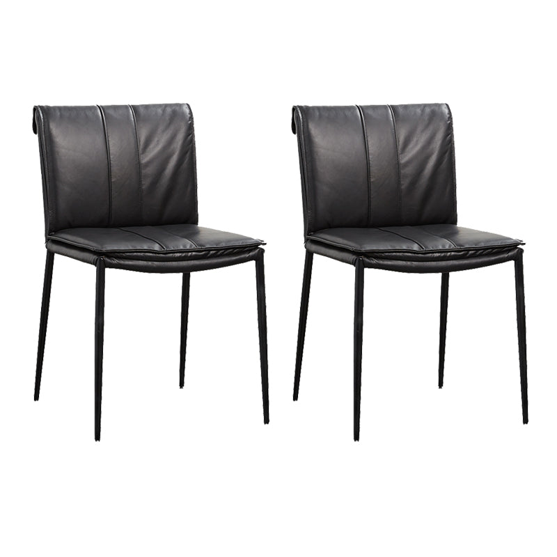 Modern Style Side Chair Upholstered Dining Chair with Metal Base