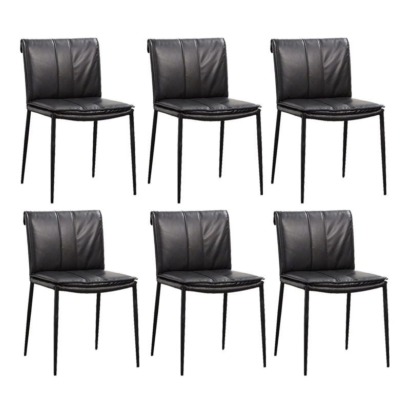 Modern Style Side Chair Upholstered Dining Chair with Metal Base