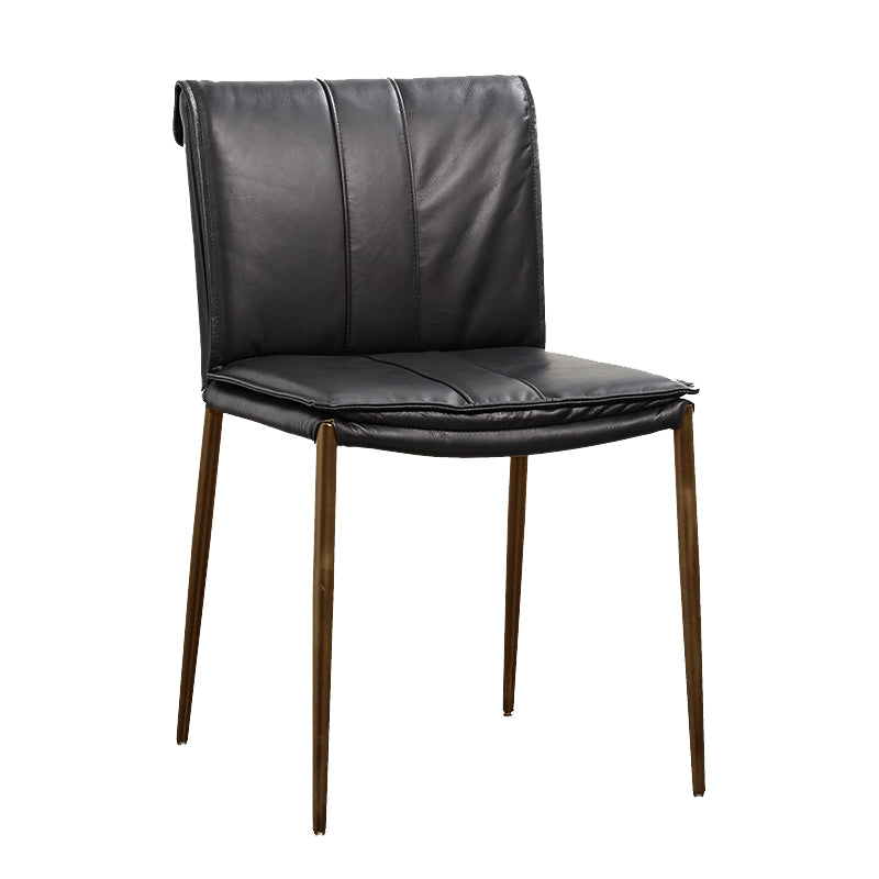 Modern Style Side Chair Upholstered Dining Chair with Metal Base