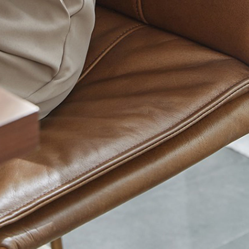 Modern Style Side Chair Upholstered Dining Chair with Metal Base