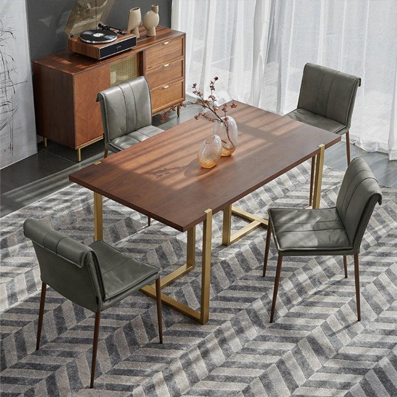 Modern Style Side Chair Upholstered Dining Chair with Metal Base