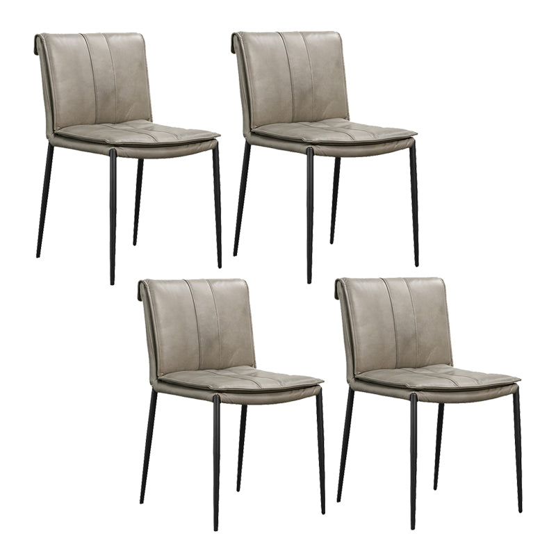 Modern Style Side Chair Upholstered Dining Chair with Metal Base
