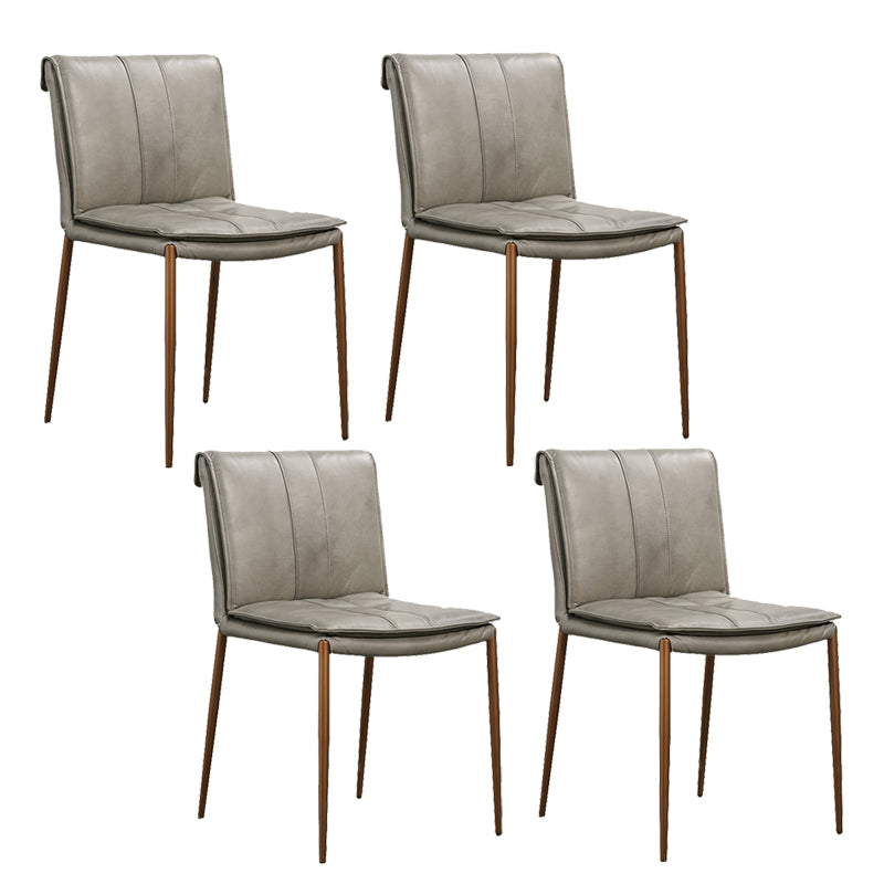 Modern Style Side Chair Upholstered Dining Chair with Metal Base