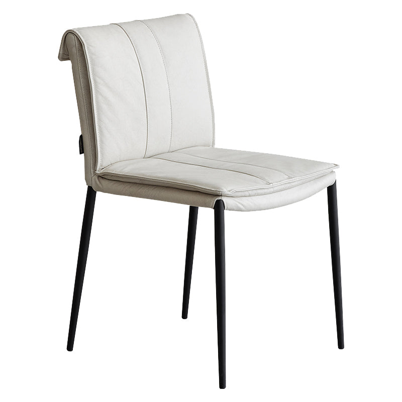 Modern Style Side Chair Upholstered Dining Chair with Metal Base