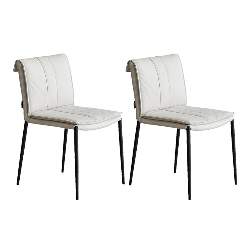 Modern Style Side Chair Upholstered Dining Chair with Metal Base