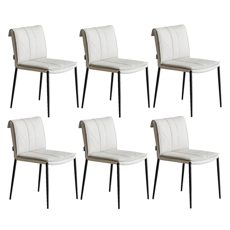 Modern Style Side Chair Upholstered Dining Chair with Metal Base