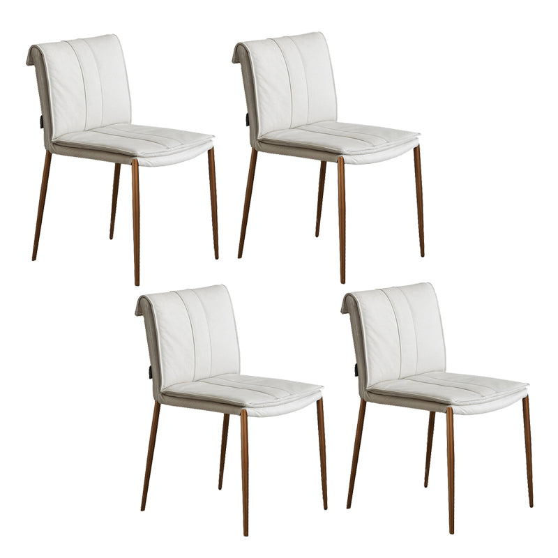 Modern Style Side Chair Upholstered Dining Chair with Metal Base