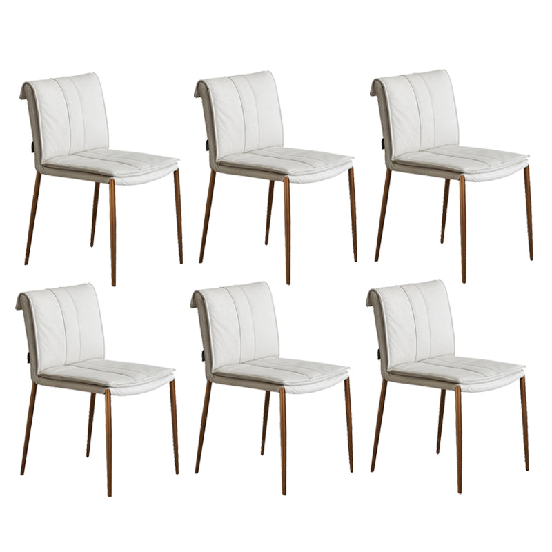 Modern Style Side Chair Upholstered Dining Chair with Metal Base