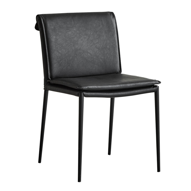 Modern Style Side Chair Upholstered Dining Chair with Metal Base