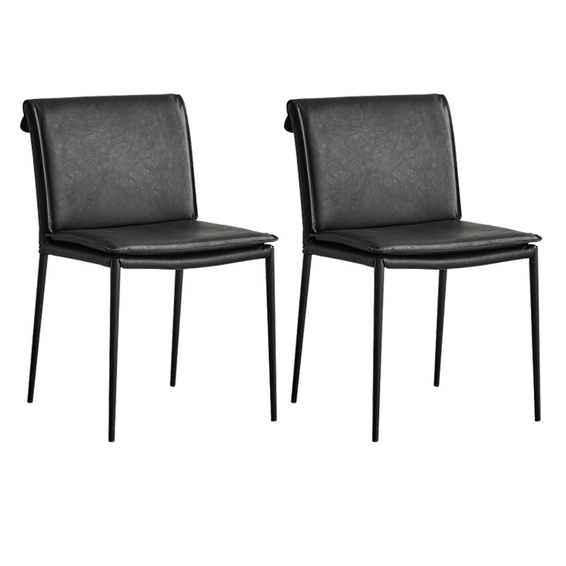 Modern Style Side Chair Upholstered Dining Chair with Metal Base