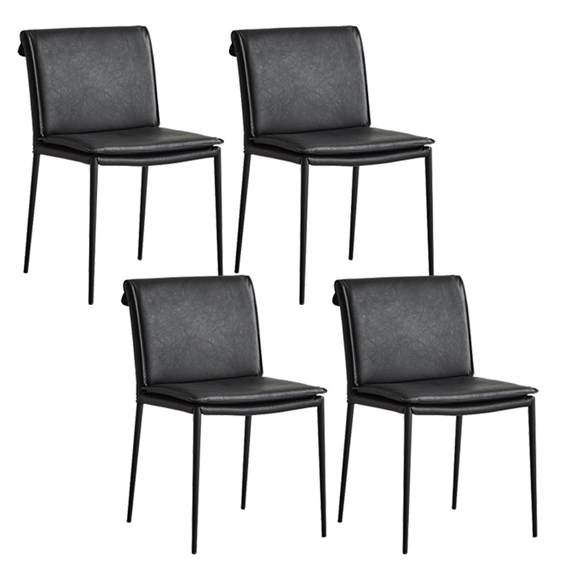 Modern Style Side Chair Upholstered Dining Chair with Metal Base
