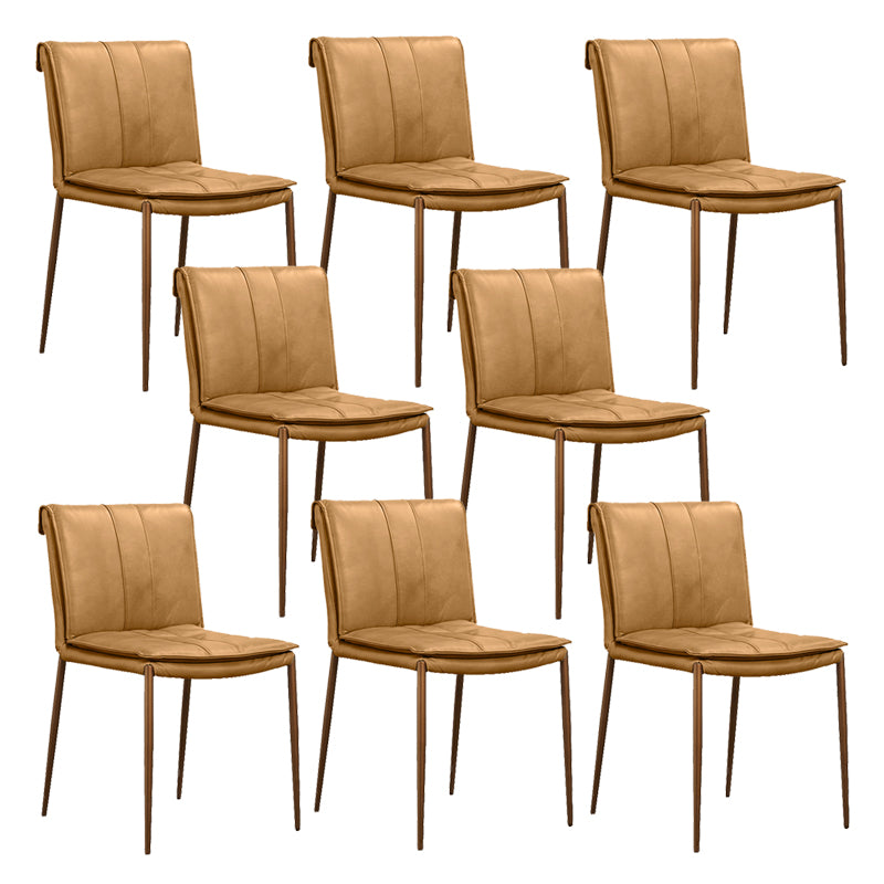Modern Style Side Chair Upholstered Dining Chair with Metal Base