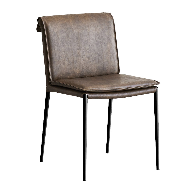 Modern Style Side Chair Upholstered Dining Chair with Metal Base