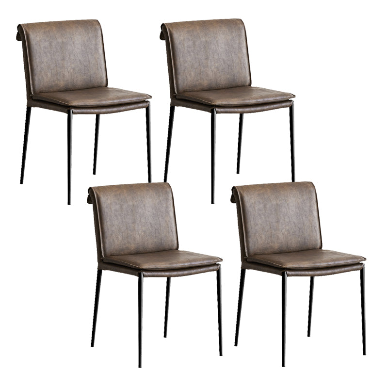 Modern Style Side Chair Upholstered Dining Chair with Metal Base