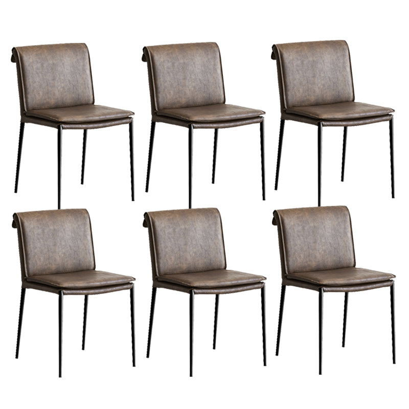 Modern Style Side Chair Upholstered Dining Chair with Metal Base