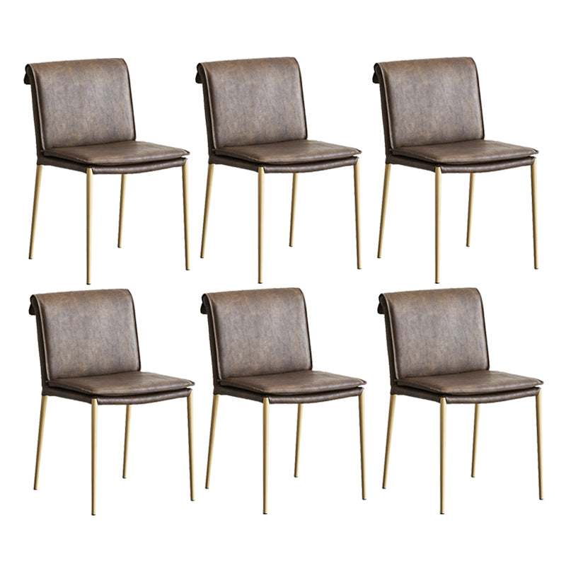 Modern Style Side Chair Upholstered Dining Chair with Metal Base