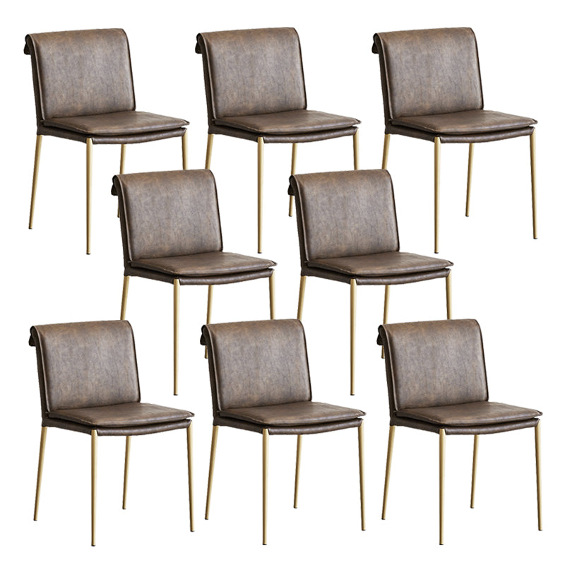 Modern Style Side Chair Upholstered Dining Chair with Metal Base